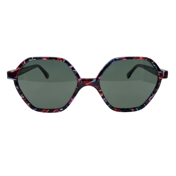 Lunettes de soleil rondes motif multicolore rouge violet Fitnoz by Dareven