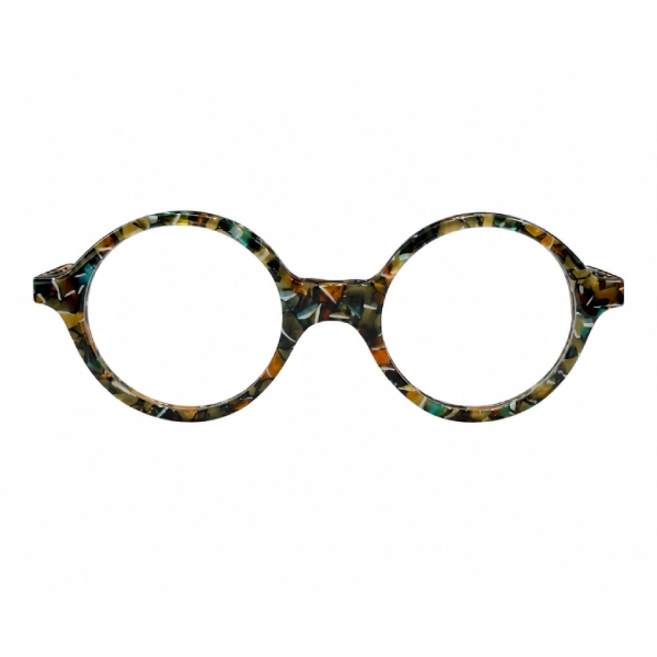 Lunettes de vue rondes écaille multicolore turquoise orange Fitnoz by Dareven