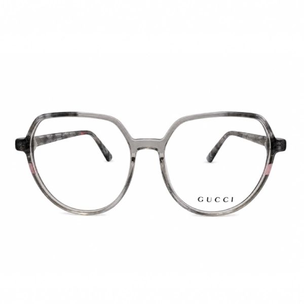 Monture Gucci papillon gris fumé vue de face,